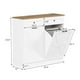 thumbnail image 3 of Gabinete de Basura con Doble Apertura Inclinable de 20 Galones, Gabinete de Madera Oculto para Basura, Mueble de Lavandería Estilo Campestre con Encimera y Cajón, 3 of 7