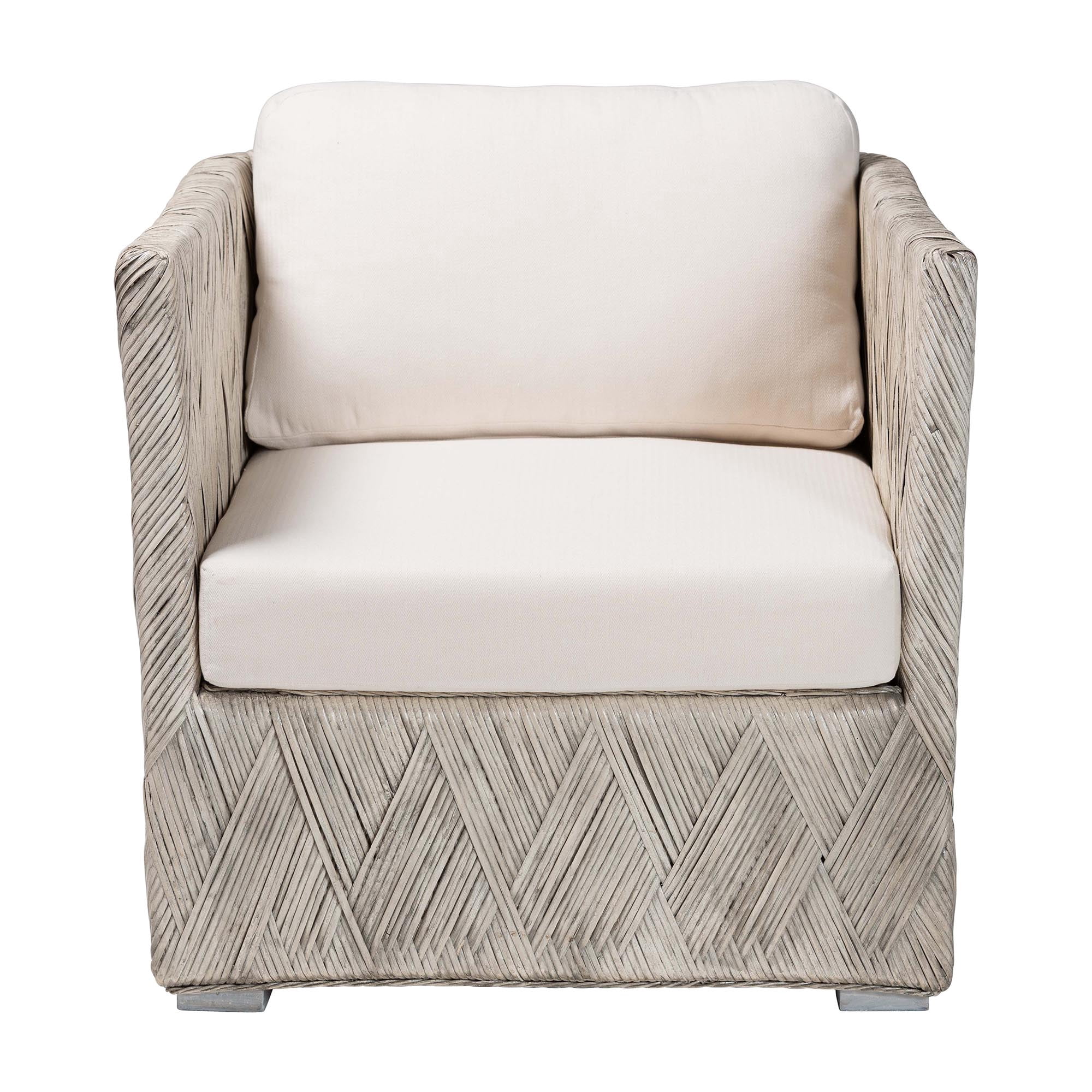 bali & pari Melbourne Boho Lounge Chair, Whitewash
