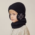 thumbnail image 3 of D GROEE Winter Neck Warp Set Winter Children Hat Scarf Set Printed Thickened Elastic Warm Anti slip Soft Dome Windproof Ear Neck Neck Warp Set, 3 of 8