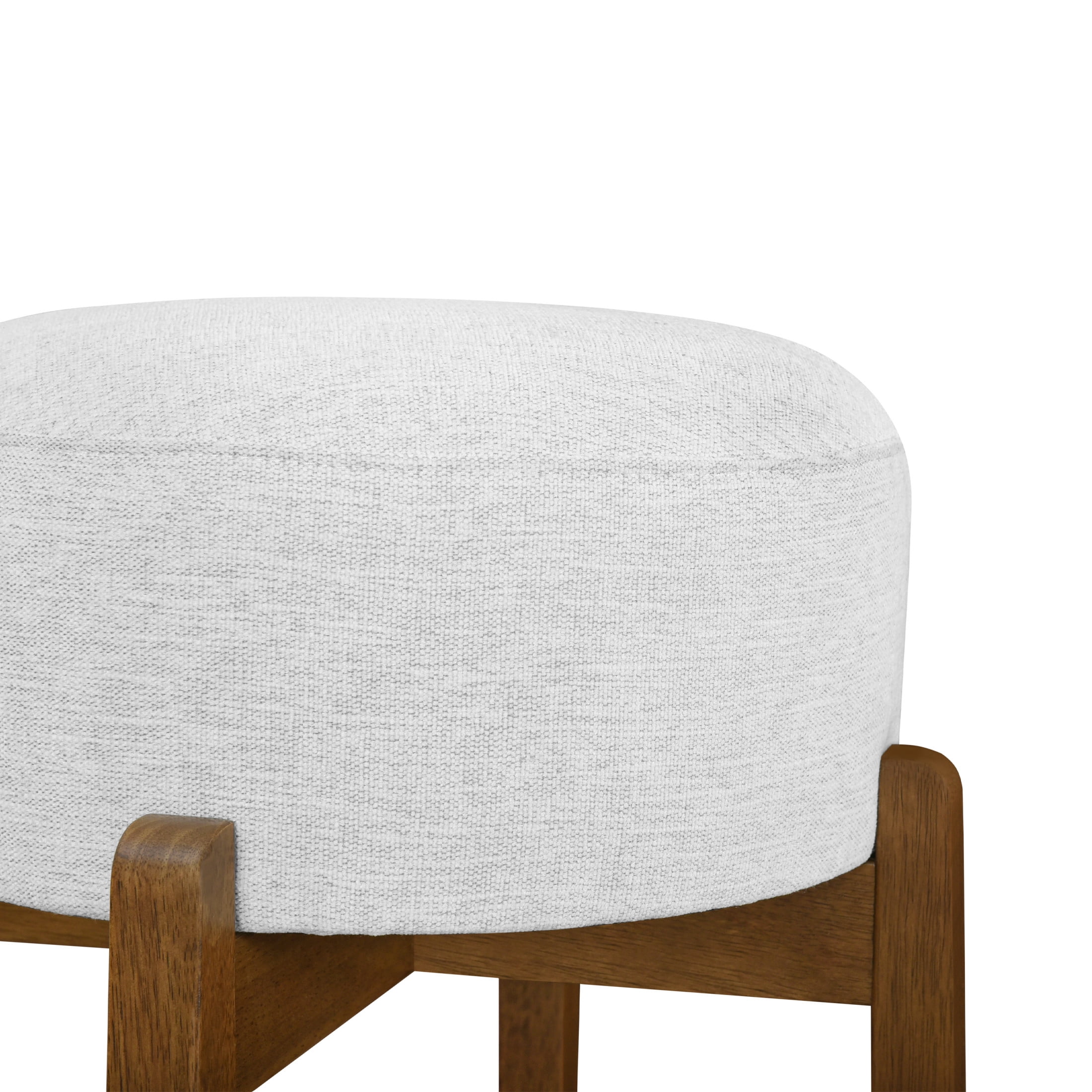 Christopher Knight Home Set of 4 Wooden Upholstered Bar Stools, Dark Walnut Rubberwood Frame, Ivory Seat