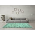 thumbnail image 3 of Ahgly Company Indoor Round Oriental Light Blue Traditional Area Rugs, 7' Round, 3 of 4