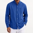 thumbnail image 3 of Men's Long Sleeve Tee Shirts Summer Collar Thin Style Solid Color Button Shirt with Pocket Casual Stylish Loose Lightweight Work Shirt, 3 of 7
