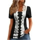 thumbnail image 3 of Sudadera de lactancia,Camisa informal de manga corta con botones para mujer, cuello en V, mezcla de poliéster y elastano suave, corte holgado para uso diario, sopatenor, 3 of 9
