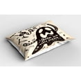 thumbnail image 2 of Ambesonne Ghost Pillow Sham 2 Pack, Halloween Trick Treat Grunge, 26"x20", Dark Brown and Beige, 2 of 3