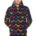 thumbnail image 2 of Bingfone Rainbow Butterfly Men's Drawstring Hoodie Long Sleeve Pocket Sweatshirts-Small, 2 of 6