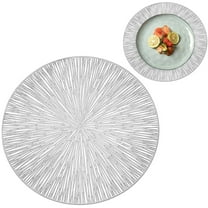 Round Placemat 15 Inch Washable Wipeable, Hollow Fireworks Design PVC Table Mat, Non Slip Anti Stain Heat Resistant Placemat, for Wedding Dinner Party Home Dining Table Decor