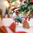 thumbnail image 3 of Colgantes de árbol de Navidad con dibujos de gallos de acrílico en 2D, bonitos adornos colgantes para sombreros de Navidad, regalos de Navidad, decoración para fiestas y el hogar, 3 of 5