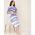 thumbnail image 7 of Moomaya Women's Printed Viscose Kaftan Dress, Round Neck, Asymmetric Hem Midi Dress, 7 of 7