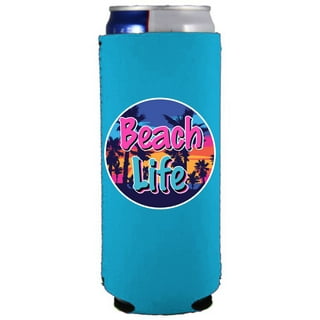 KCC Industries 8 oz. Mini Beer & Soda Slim Can Sleeves - Set of 2 Fun Size  Coolies (Bright Pink)