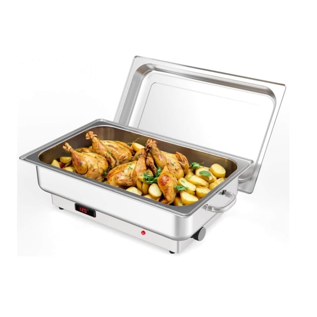 Bingirl Plat Électrique 9QT pour Buffet : Réchaud en Acier Inoxydable 400W avec Poêle Pleine Grandeur