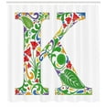 thumbnail image 3 of Ambesonne Letter K Shower Curtain, Uppercase Vivid, 69"Wx84"L, Multicolor, 3 of 3