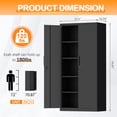 thumbnail image 4 of 72"H Metal Storage Cabinet with Adjustable Shelves & 2 Doors, Heavy-Duty File Cabinet Garage Storage Cabinet with Lock for Garage,Classroom,Office,Black, 4 of 8