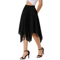 thumbnail image 4 of DARING DIVA Women's Asymmetrical Hem Chiffon Midi Skirt XL Black, 4 of 6