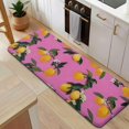 thumbnail image 5 of Yellow Lemon Flowers Pink Pattern Kitchen Rug Mat,Kitchen Runner Rugs Non Skid Washable,Decorative Kitchen Floor Mats for Kitchen,Sink,Laundry,17"x47.2", 5 of 7