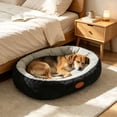 thumbnail image 4 of Sahpxhe Comfortable Dog Bed, Oval Low Bolster Sofa Soft Plush Inner Pet Bed For Indoor Cats And Small Medium Dogs, 4 of 6