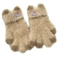thumbnail image 2 of NAISIBABY Kids Winter Knitted Gloves, Fluffy Soft Stretchy Warm Boys Girls Snow School Mittens Khaki Free Size, 2 of 4
