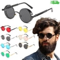 thumbnail image 1 of Gold Metal Retro Round Polarized Sunglasses Vintage Gothic Steampunk Glasses, 1 of 5