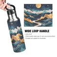 thumbnail image 4 of Yayeee 33oz Double Wall Stainless Steel Water Bottle with Flip Straw, Green Mountains, 4 of 7