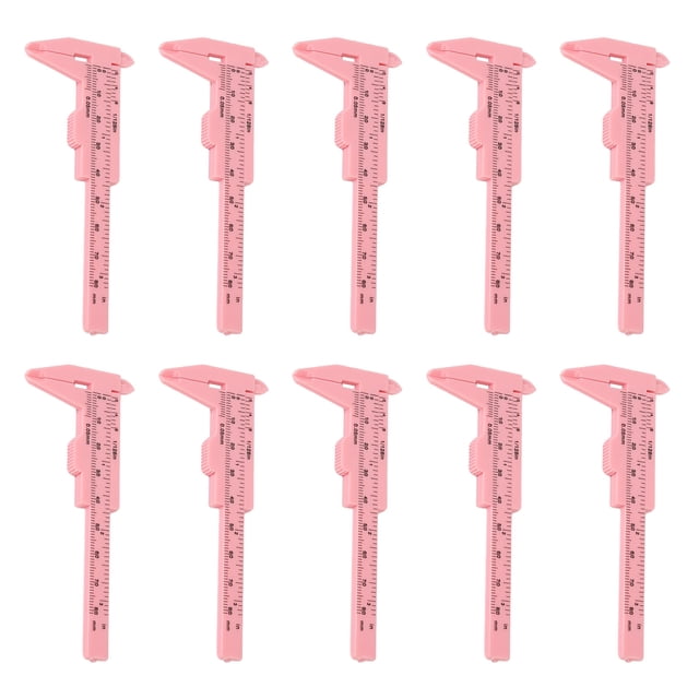 Regla de Medicióner de Cejas, 10pcs Brow Vernier Caliper Preciso Pink Multipurize Para Salón de Belleza para Ingenieros