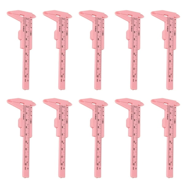 Regla de Medicióner de Cejas, 10pcs Brow Vernier Caliper Preciso Pink Multipurize Para Salón de Belleza para Ingenieros