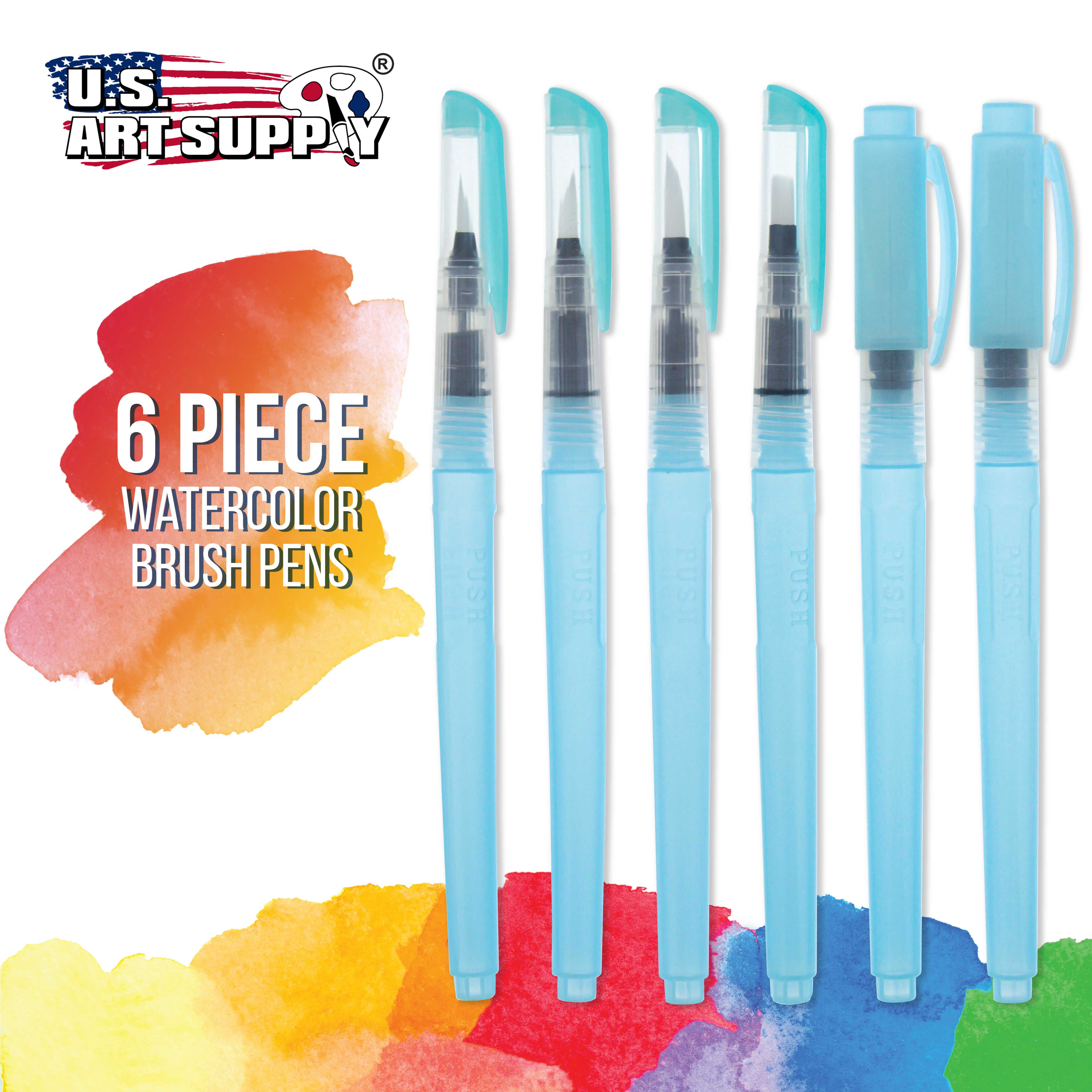 Watercolor Brush Pens Set - Super Easy to Use and Fill, Watercolor Pens  Brush Set of 9 Piece for Water Soluble Colored Pencil, Aqua Brush Pen for
