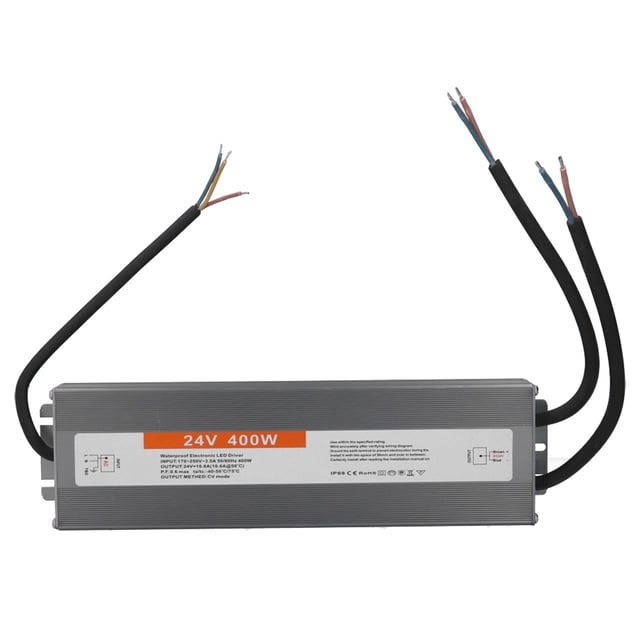 Fuente de alimentación con cable ultradelgada, resistente al agua, conmutada, para LED, 400 W, CA 170-50/60 Hz (CC 24 V)