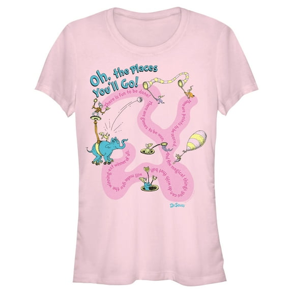 Junior's Dr. Seuss Oh the Places You'll Go Quotes Graphic T-Shirt
