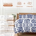 thumbnail image 6 of 3 Piece Blue Spring Floral Duvet Cover Set Twin Size, Microfiber Comforter/Quilt Cover with Corner Ties and 2 Pillowcases, Summer Botanical Farmhouse All Season Soft Bedding with Zipper Closure, 6 of 8