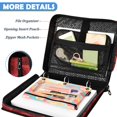 thumbnail image 5 of Zipper Binder with Shoulder Strap 2 inch 3 Ring Waterproof File Folder Organizer Bag 500 Sheet Romantic Red Roses in Rows, 5 of 8