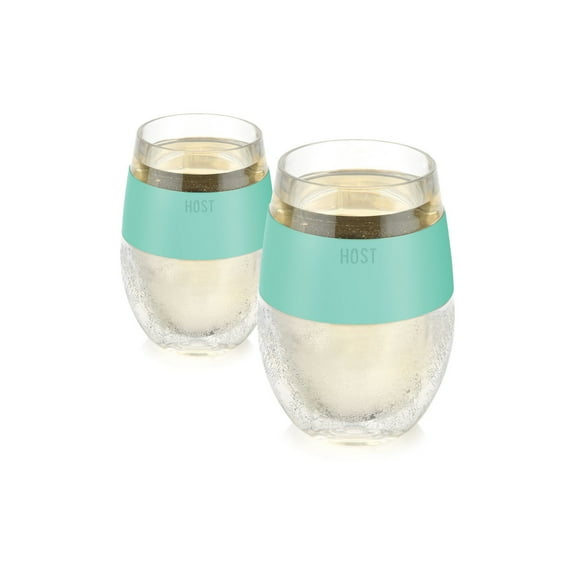 Host Wine Freeze Cooling Cup, Insulated Tumbler, 8.5 oz Set of 2, Mint