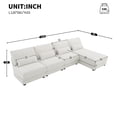 thumbnail image 7 of Oversized Sectional Sofa with Reversible Chaise,120" W 5-seat Armless Convertible L-shaped Couch for Living Room,Cream, 7 of 7
