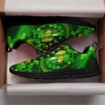 thumbnail image 3 of St Patricks Day Shoes for Women Breathable Running Sneakers Men Green Four Leaf Clover Shoes for Irish Festival Gift Black Size 9.5, 3 of 5