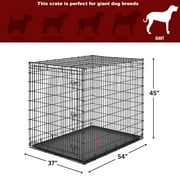 Solutions by MidWest Homes for Pets 54-Inch Drop Pin Crate for Giant Breeds Over 100 lbs, Single Door Dog Crate with Leak-Proof Tray & Secure Latches, Durable Drop Pin Construction