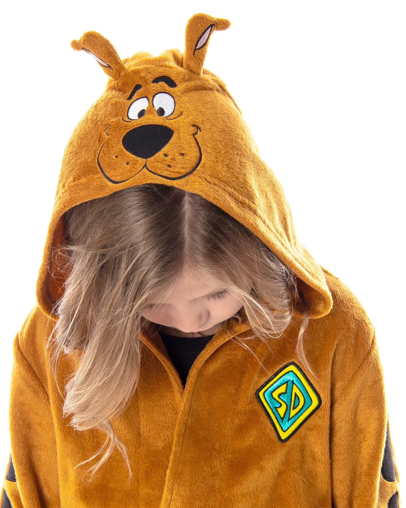 Scooby Doo Costume Zip-Up Bodysuit Hood and Ears Brown