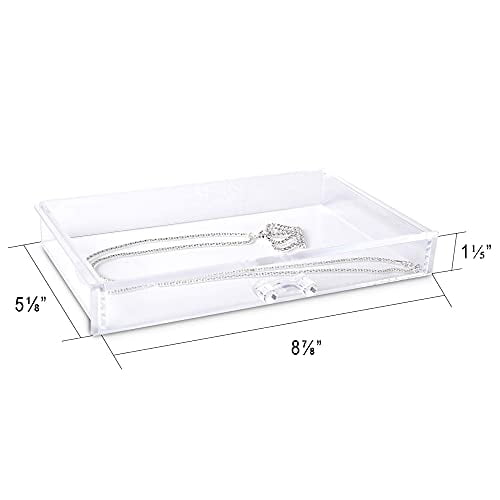 Frebeauty Clear Lid Jewelry Box,4 Layers Jewelry Organizer Large Multi-functional Jewelry Storage Box with 3 Drawers Jewelry Display Case Rings
