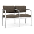 thumbnail image 1 of Lenox Steel Reception Waiting Room 2 Seats Chair / Silver Steel / Brown, 1 of 5