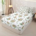 thumbnail image 2 of Homewish Cute Jungle Animal Zipper Full Size Comforter Sets with Fitted Sheet and 2 Pillowcases, Cartoon Elephant Lion Zipper Bedding Set, Reversible, 4-Piece, 2 of 6