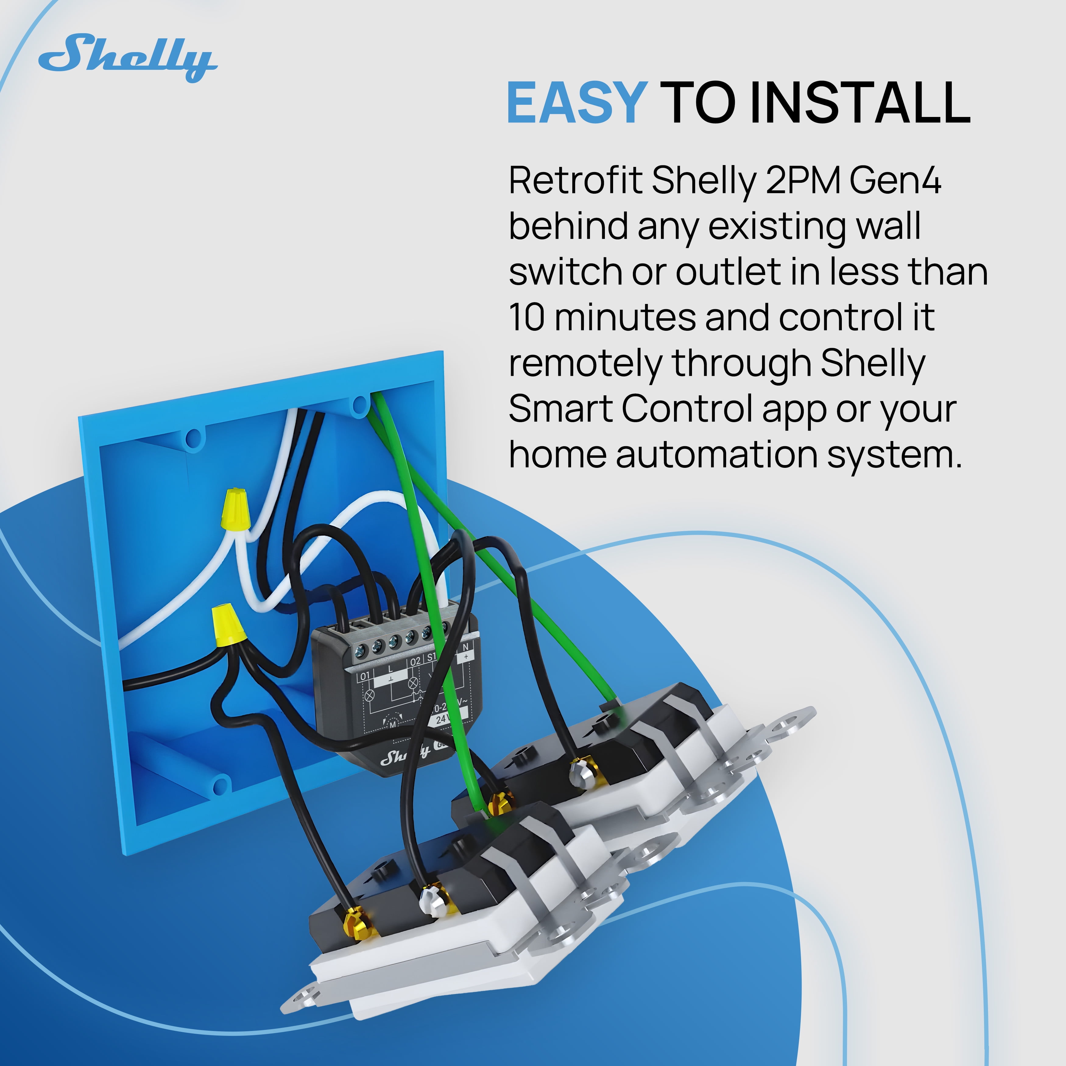 Shelly 2PM Gen4 16A 2-Channel (2x10A) Smart Relay with Power Measurement (Wi-Fi, Matter & Zigbee)