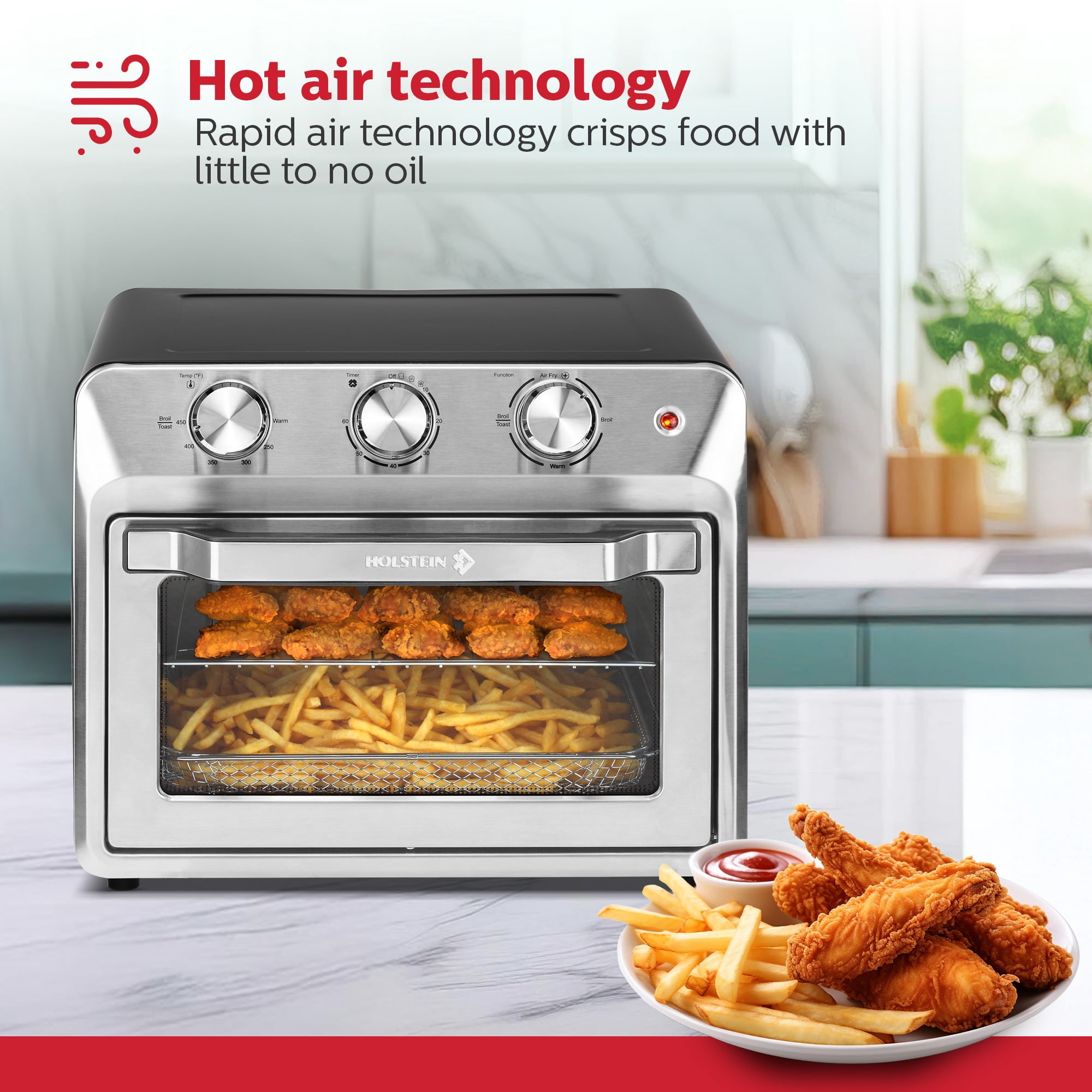 Holstein Housewares 21 QT Stainless Steel Air Fryer Oven