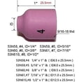 thumbnail image 2 of TIG Gas lens Alumina nozzle 53N58 for PTA DB SR WP 9 20 24 25 TIG welding torch 10pk, 2 of 5