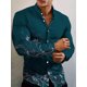thumbnail image 1 of Nueva llegada Camisas de moda para hombres Casual Flores Estampado Manga larga Botón Top Ropa de hombre de gran tamaño, 1 of 6