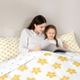 thumbnail image 5 of Homewish Yellow Flower Floral Bedding Comforter Set, Kawaii Cartoon Plant Twin Comforter Sets, Teens Kids Boys Girls Reversible Bedding Set, Super Cozy Room Decor, 2-Piece, 5 of 8