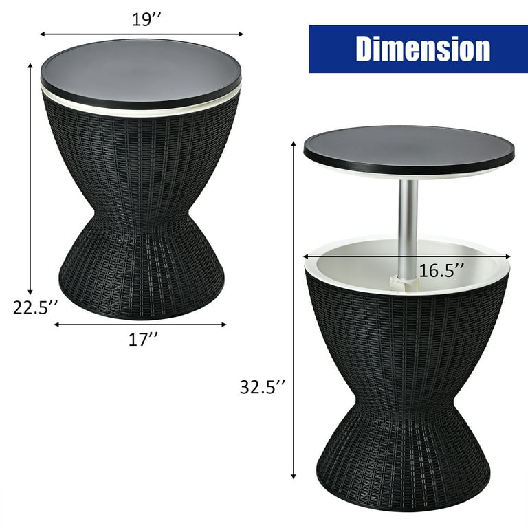 Rattan table ice bucket sales