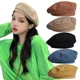 thumbnail image 2 of Boinas de algodón para mujer, sombreros Vintage a cuadros franceses, gorra militar, sombrero de pintor, boina octogonal para chicas callejeras de otoño 2023, 2 of 5