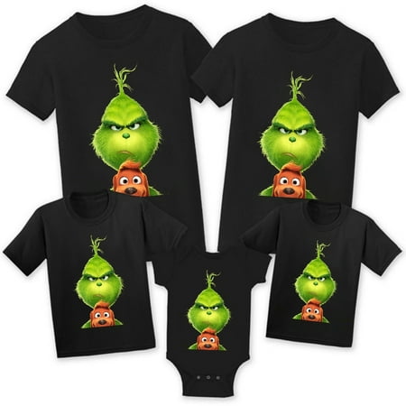 

Christmas Grinch Classic Round Neck T Shirts Family Short Sleeve Tops Tees for Women Men Kid Toddler Baby Sports Shirt