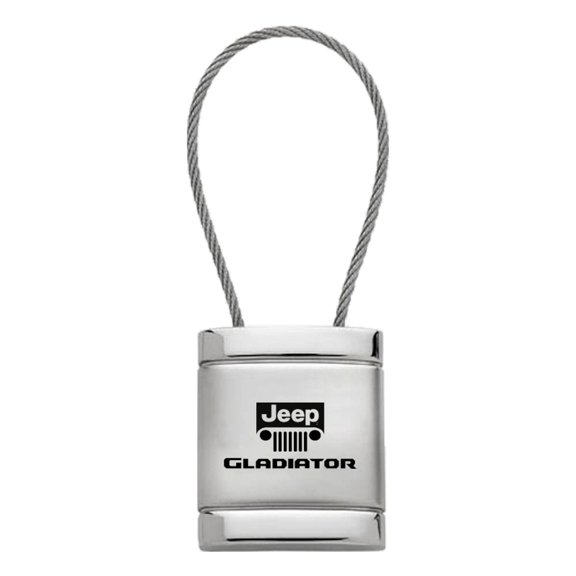 Jeep Gladiator Satin Chrome Cable Key Ring (Silver)
