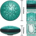 thumbnail image 4 of Steel Tongue Drum 6 Inch 11 Notes Hand Drums with Bag Sticks Music Book, Sound Healing Instruments for Musical Education Entertainment Meditation Yoga Chakra (Malachite), 4 of 7