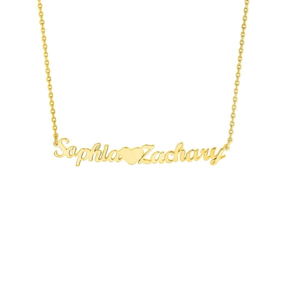 Personalized Planet Women's Sterling Silver Couples Name with Heart Pendant