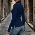 thumbnail image 5 of Chiccall Women's Turtleneck Long Sleeve Base Layer Top, Stretchy Slim Fit Thermal Shirt with Thumb Holes for Fall Winter Layering, 5 of 10