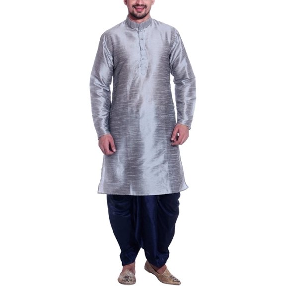 Royal Men's Grey Kurta Dhoti_44
